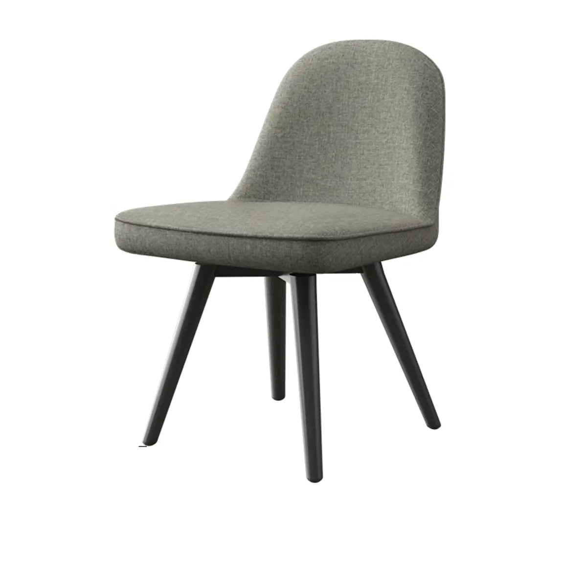 Gray Backrest Linen Metal-Leg Dining Chair