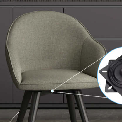 Gray Backrest Linen Metal-Leg Dining Chair
