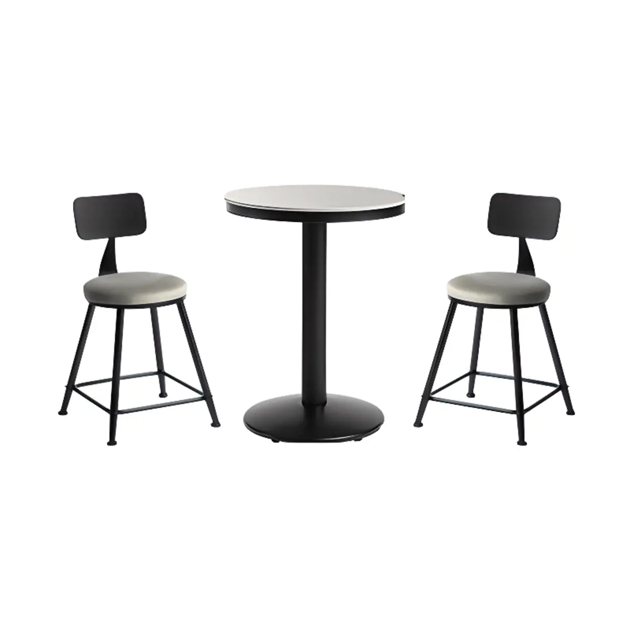 Gray Round Sintered Stone Small Bistro Bar Table