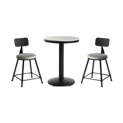 Gray Round Sintered Stone Small Bistro Bar Table