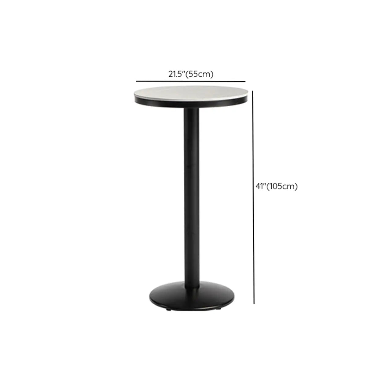Gray Round Sintered Stone Small Bistro Bar Table