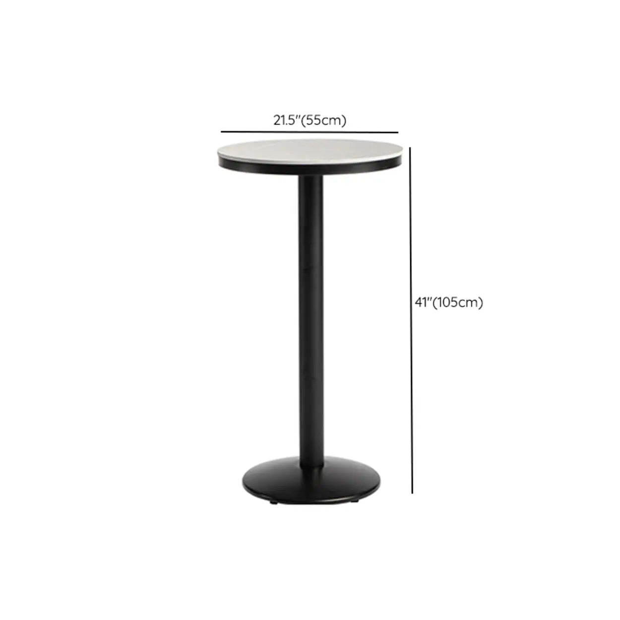 Gray Round Sintered Stone Small Bistro Bar Table