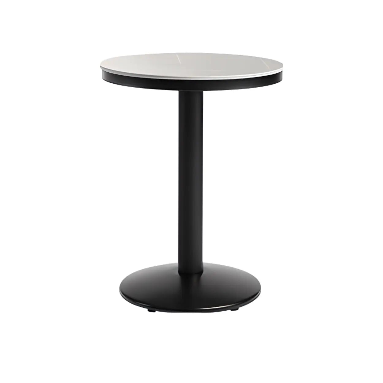 Gray Round Sintered Stone Small Bistro Bar Table — Table Only