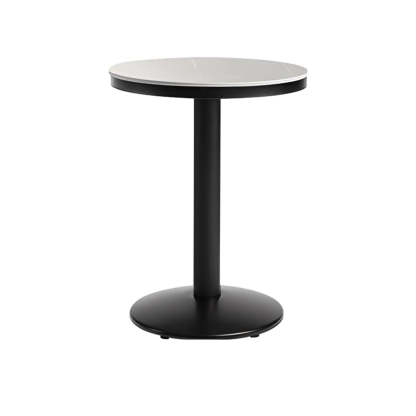 Gray Round Sintered Stone Small Bistro Bar Table — Table Only