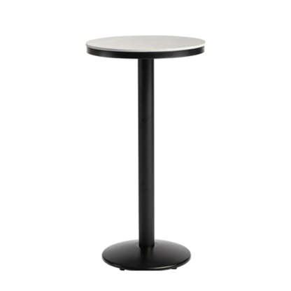 Gray Round Sintered Stone Small Bistro Bar Table