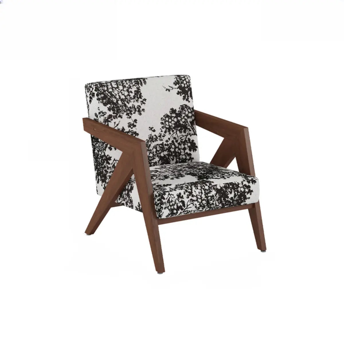 Gray Tight Back Square Arm Accent Chair — Khaki / Frosted Velvet