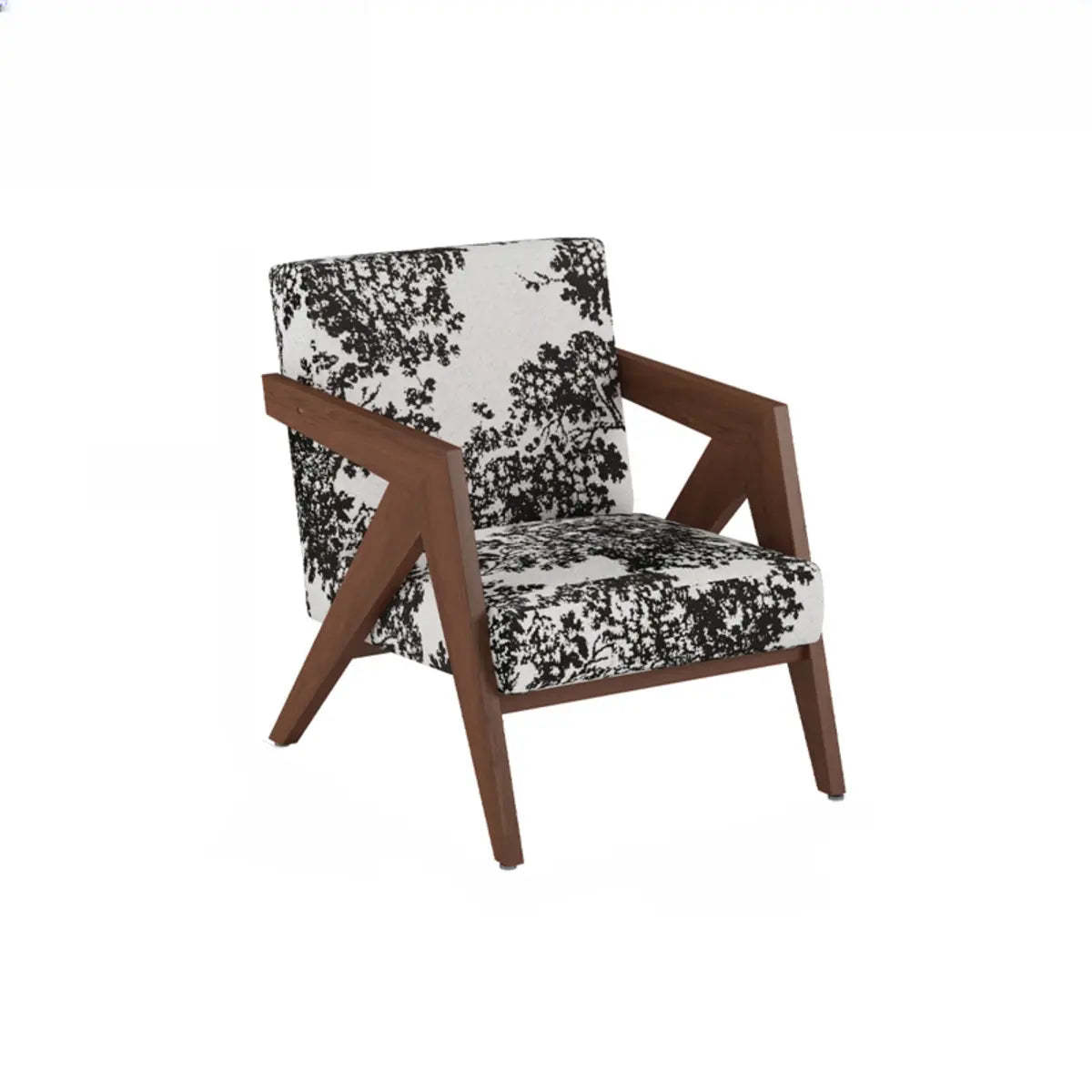 Gray Tight Back Square Arm Accent Chair — Khaki / Frosted Velvet