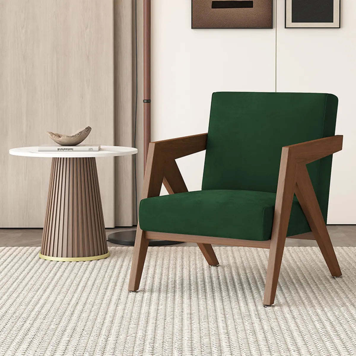Gray Tight Back Square Arm Accent Chair