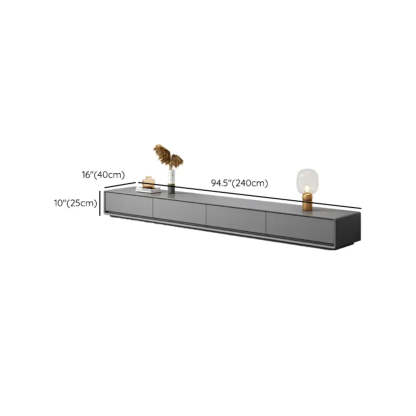 Gray Enclosed Rectangle TV Stand with Drawers