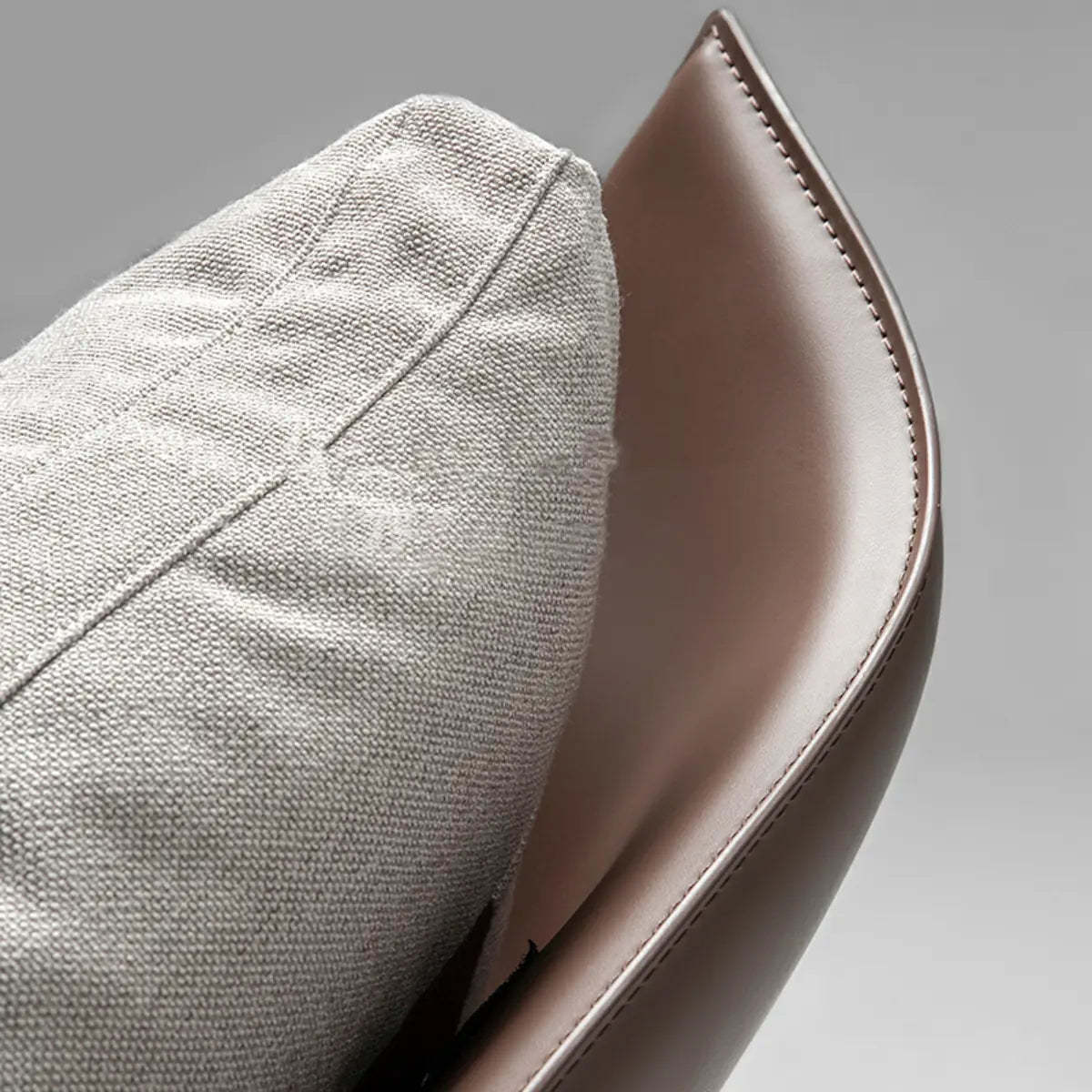 Gray Flared-Arm Removable Cushion Armchair