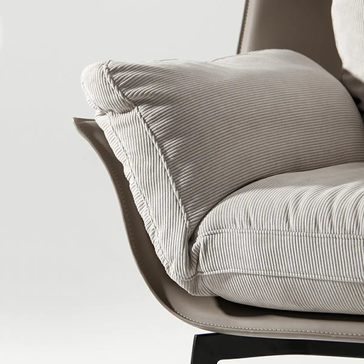 Gray Flared-Arm Removable Cushion Armchair