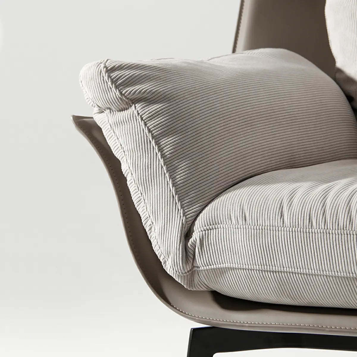 Gray Flared-Arm Removable Cushion Armchair
