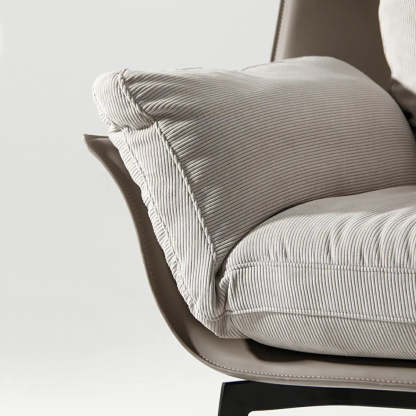 Gray Flared-Arm Removable Cushion Armchair