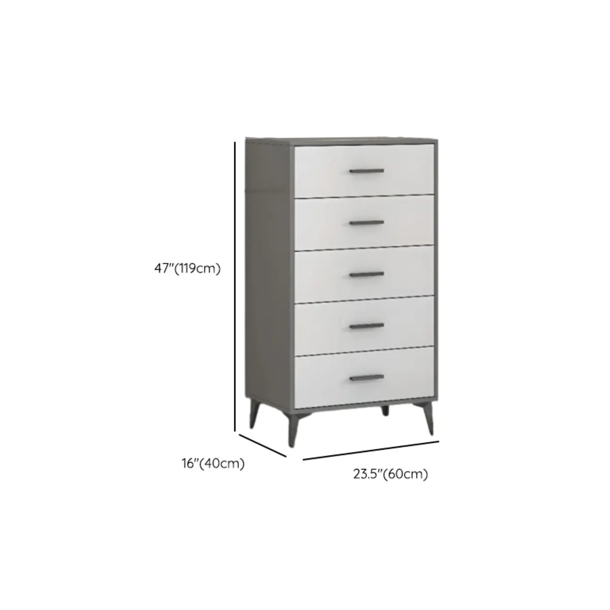 Gray Wood Horizontal Multi-Tier Dresser