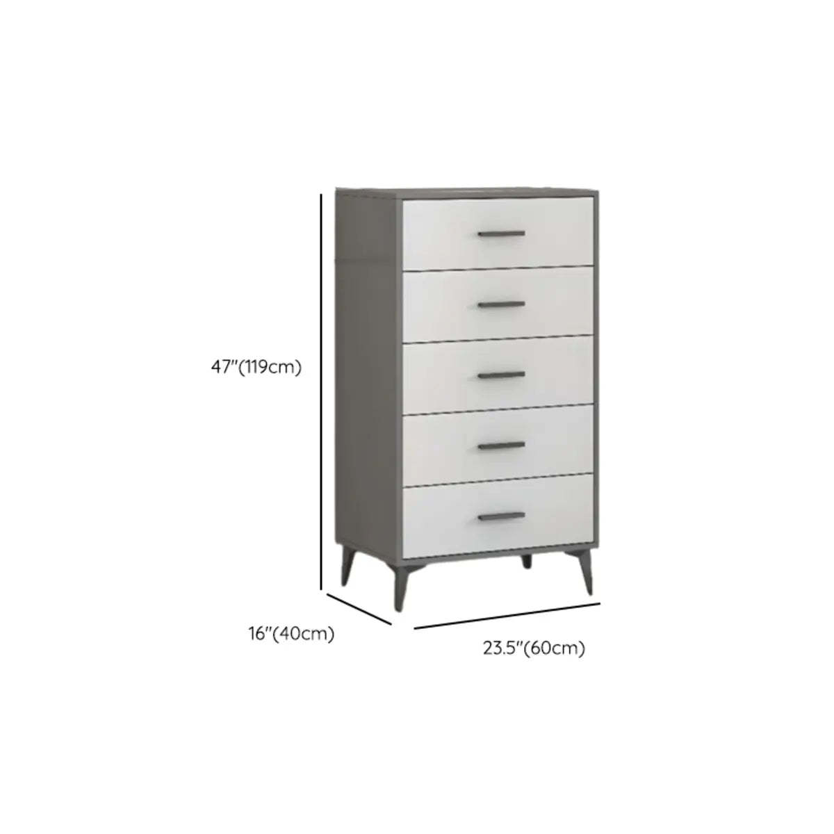 Gray Wood Horizontal Multi-Tier Dresser