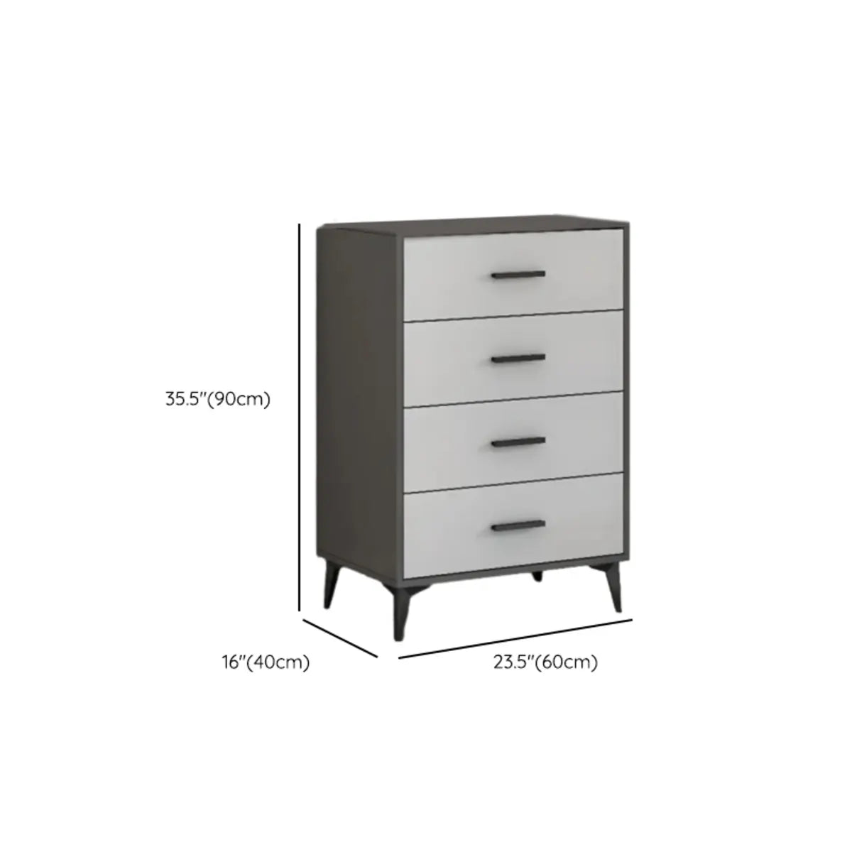 Gray Wood Horizontal Multi-Tier Dresser