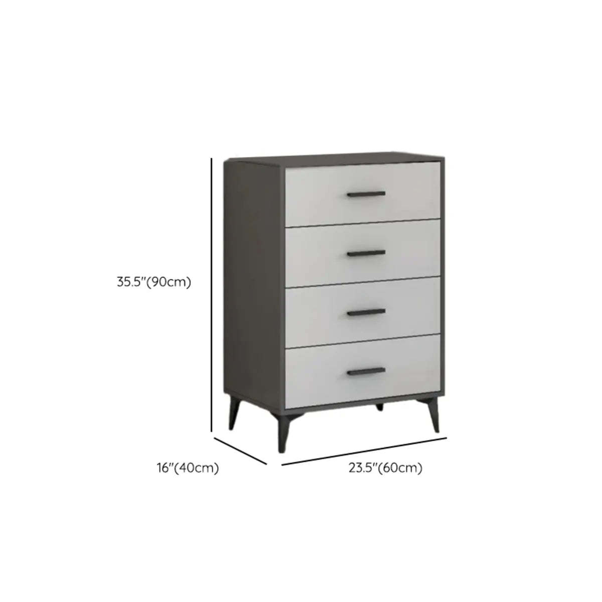 Gray Wood Horizontal Multi-Tier Dresser