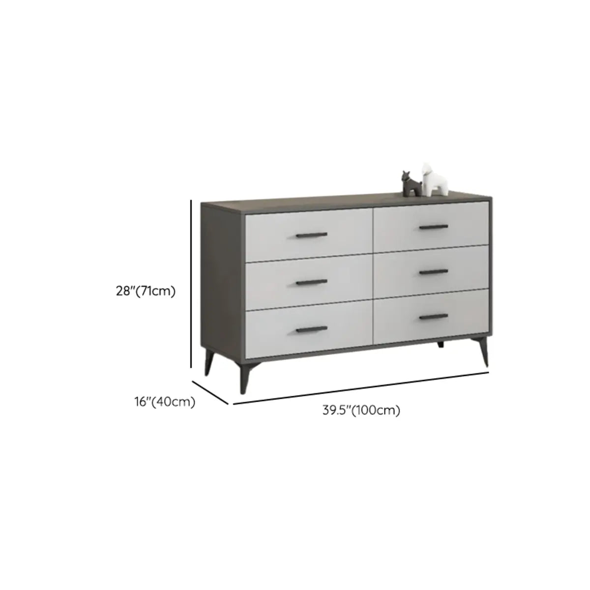 Gray Wood Horizontal Multi-Tier Dresser
