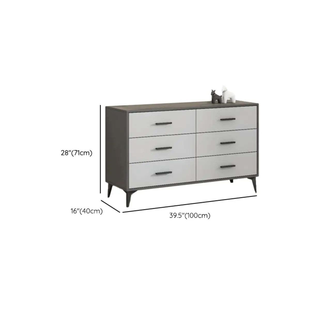 Gray Wood Horizontal Multi-Tier Dresser