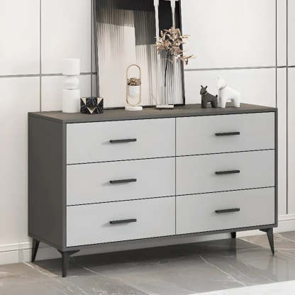 Gray Wood Horizontal Multi-Tier Dresser