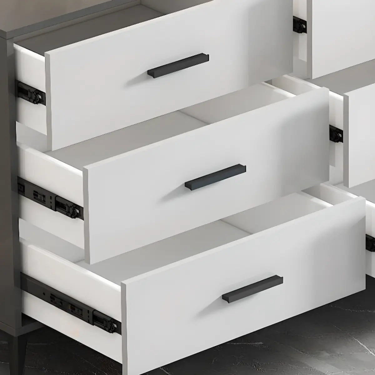 Gray Wood Horizontal Multi-Tier Dresser