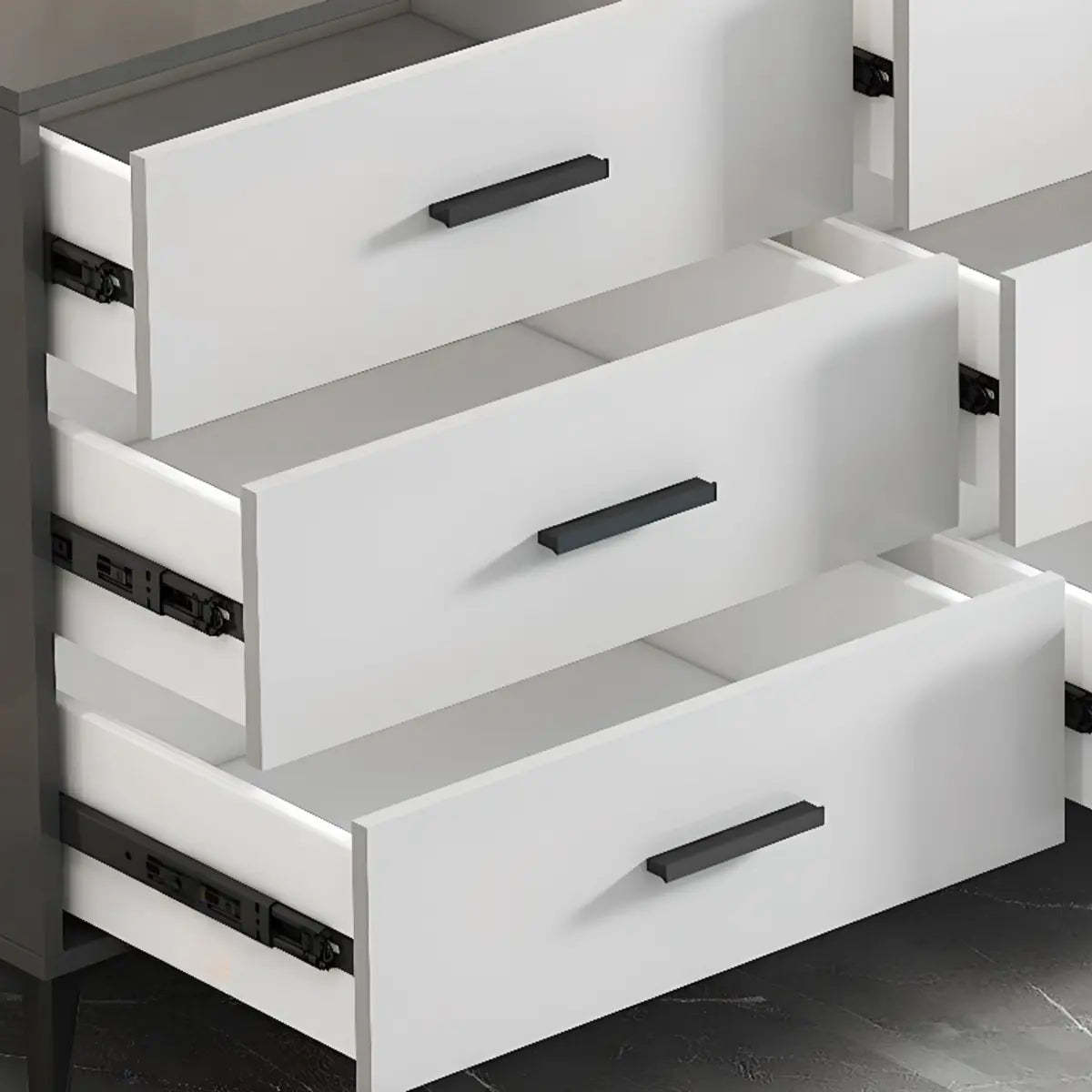 Gray Wood Horizontal Multi-Tier Dresser