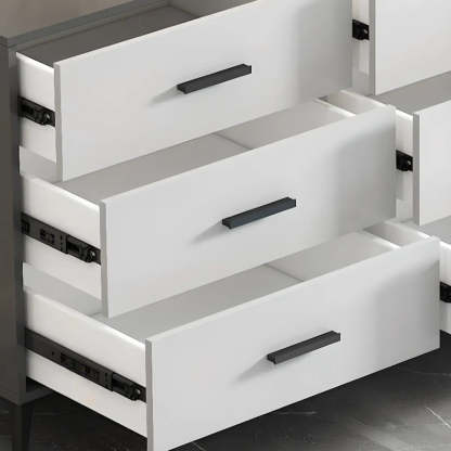 Gray Wood Horizontal Multi-Tier Dresser