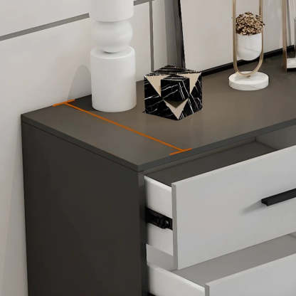 Gray Wood Horizontal Multi-Tier Dresser