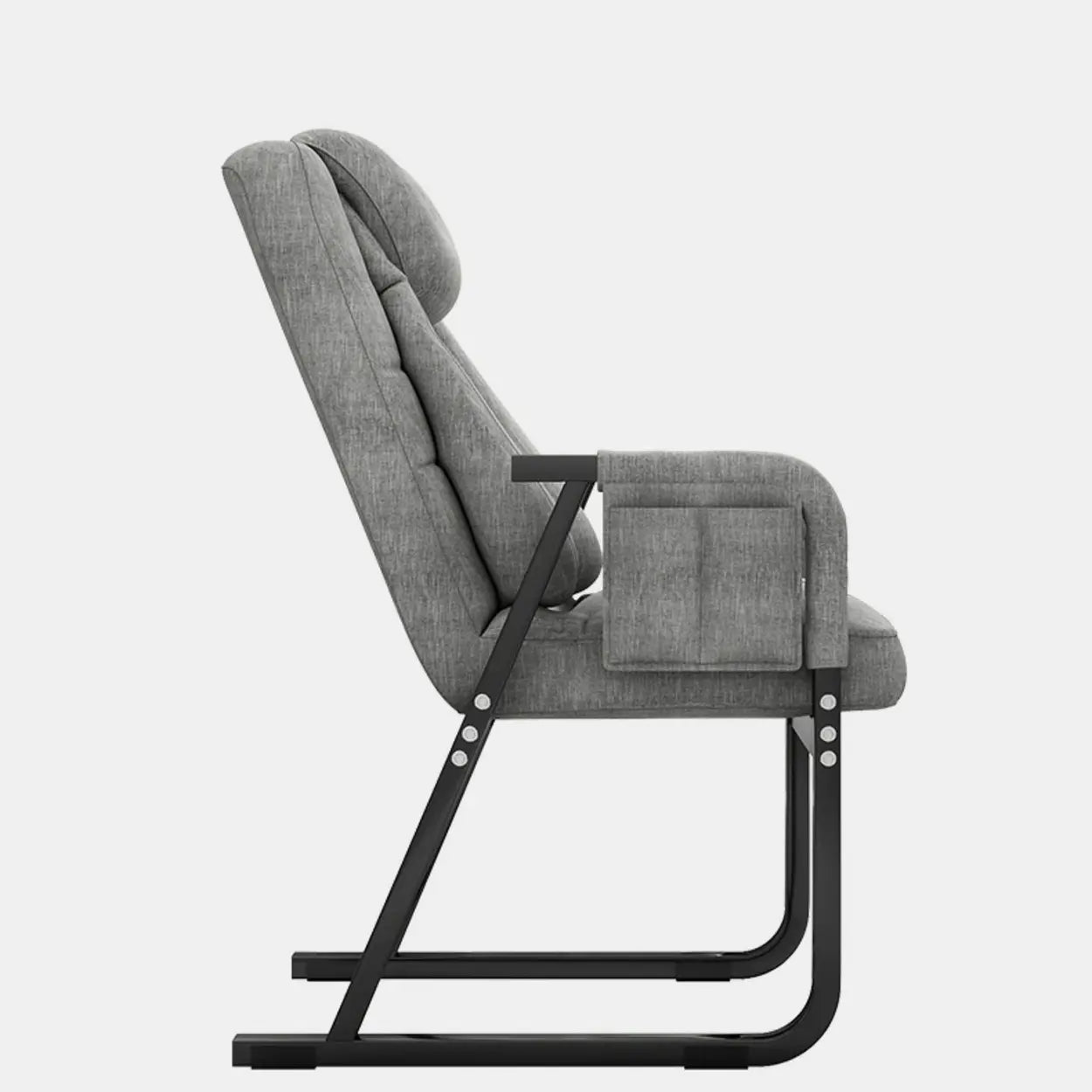 Gray Metal-Frame Modern Reclining Fabric Office Chair