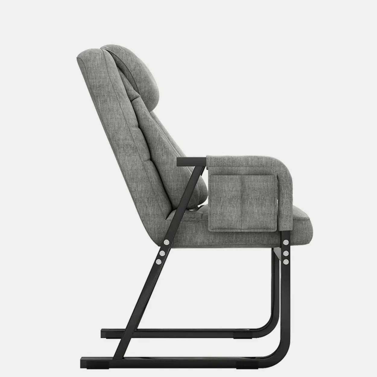 Gray Metal-Frame Modern Reclining Fabric Office Chair