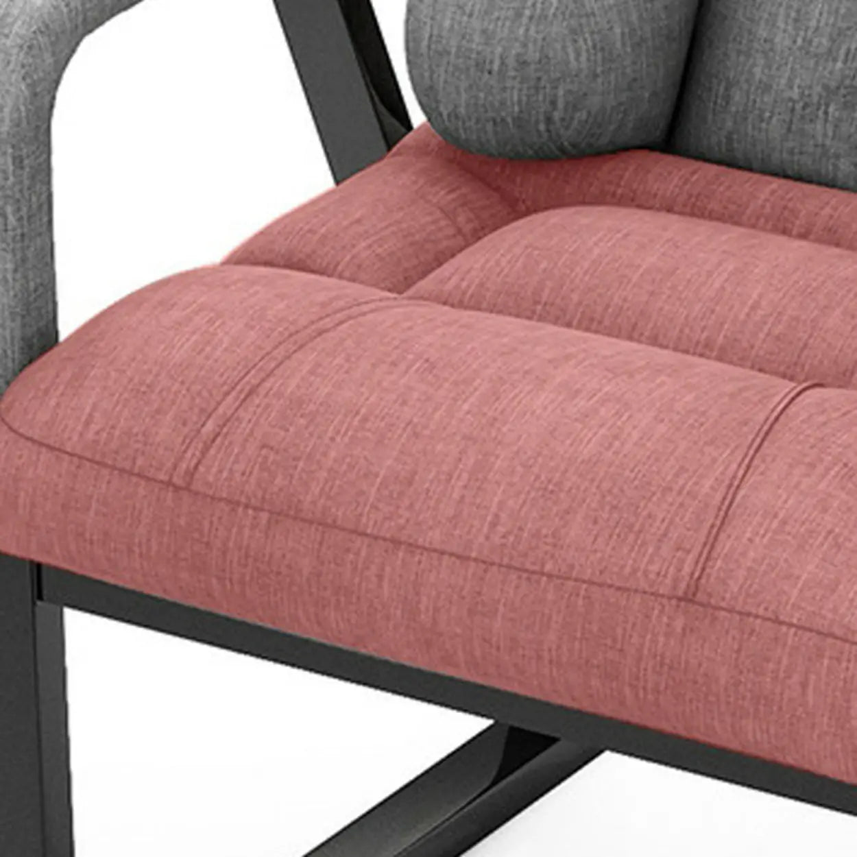 Gray Metal-Frame Modern Reclining Fabric Office Chair