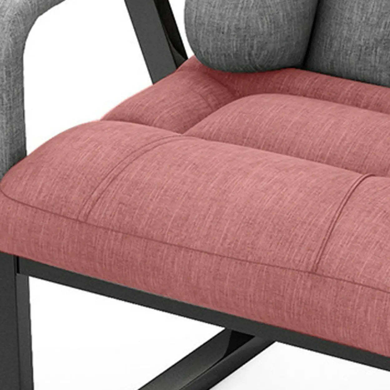 Gray Metal-Frame Modern Reclining Fabric Office Chair