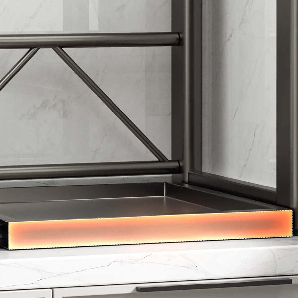 Gray Metal Standard Baker's Rack with Microwave Shelf