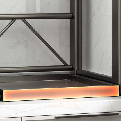 Gray Metal Standard Baker's Rack with Microwave Shelf