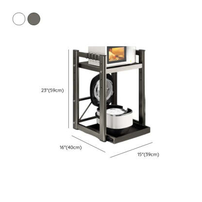 Gray Metal Standard Baker's Rack with Microwave Shelf