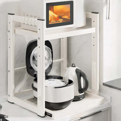 Gray Metal Standard Baker's Rack with Microwave Shelf