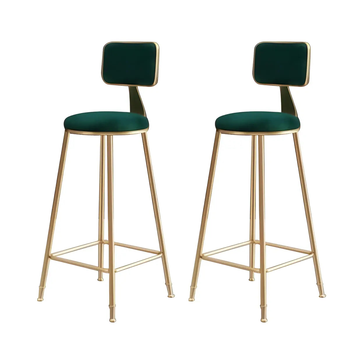 Gray Gold Iron Velvet Tall Bar Stool — Grey / 4 Piece Set