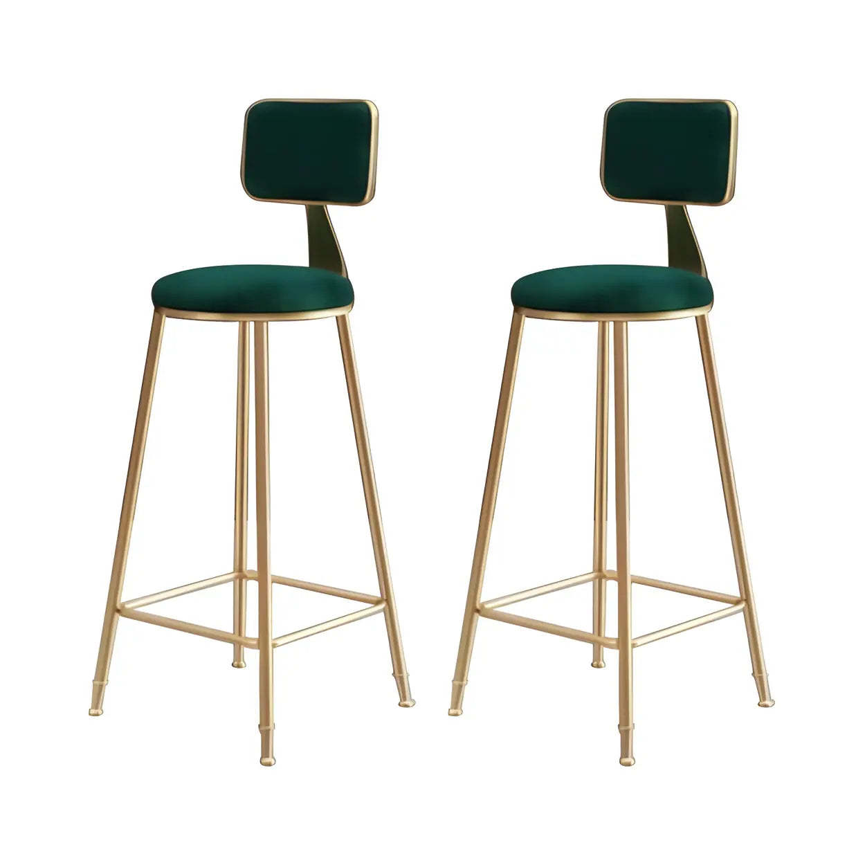Gray Gold Iron Velvet Tall Bar Stool — Grey / 4 Piece Set
