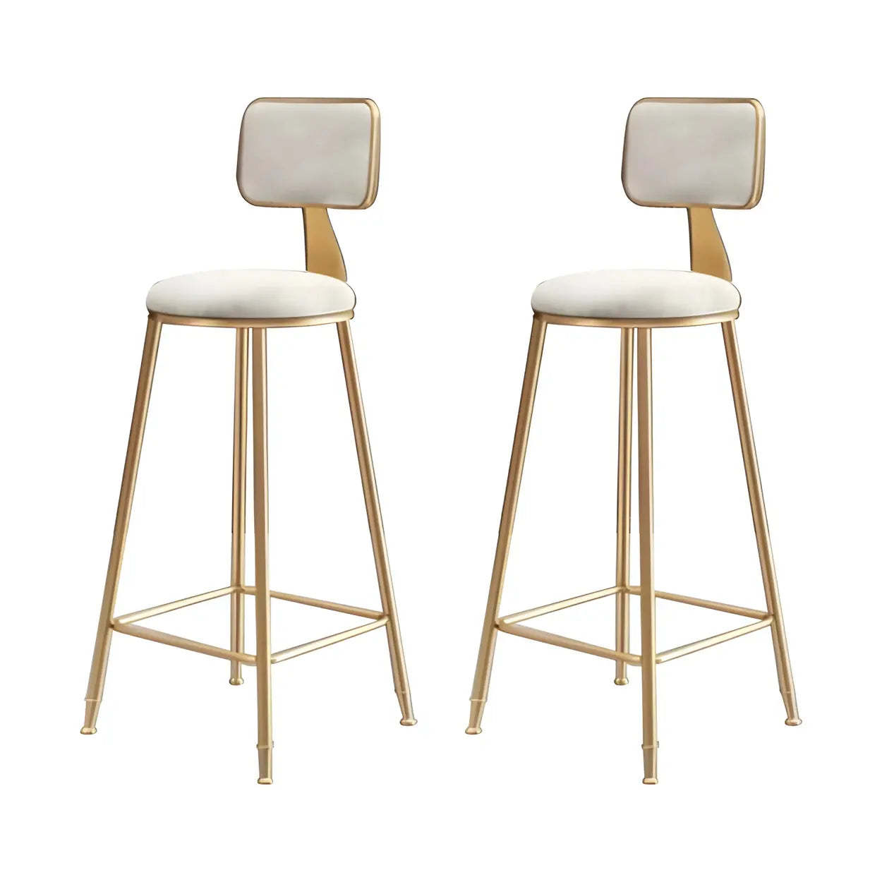 Gray Gold Iron Velvet Tall Bar Stool — Grey / 4 Piece Set