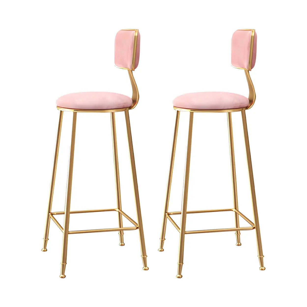 Gray Gold Iron Velvet Tall Bar Stool