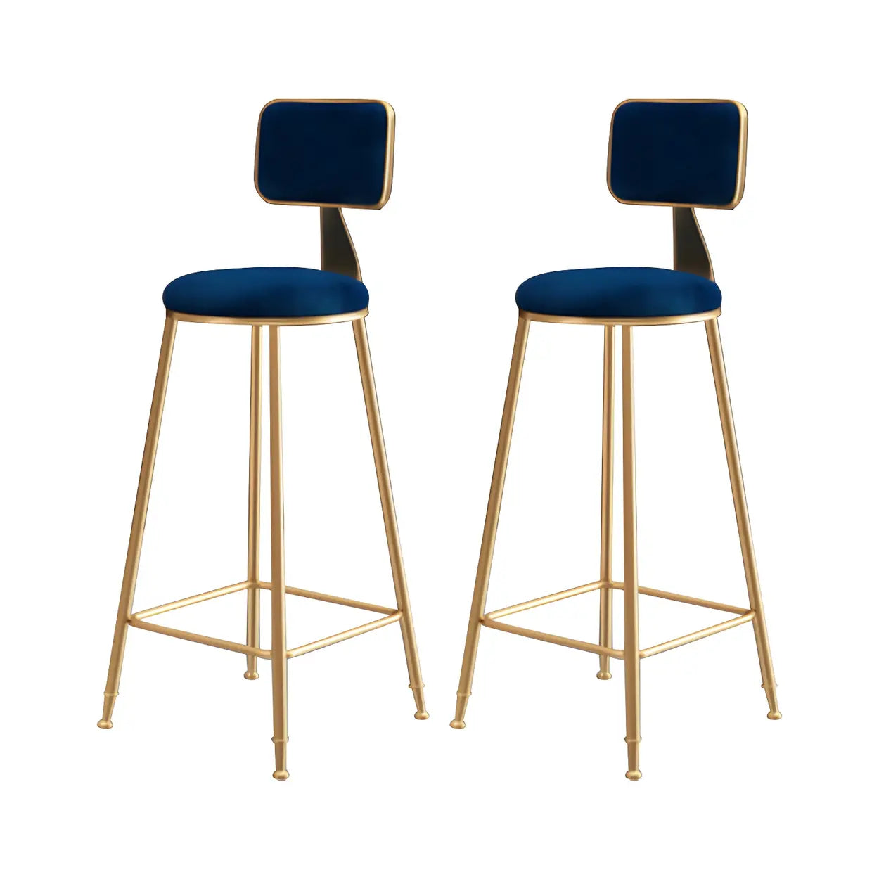 Gray Gold Iron Velvet Tall Bar Stool