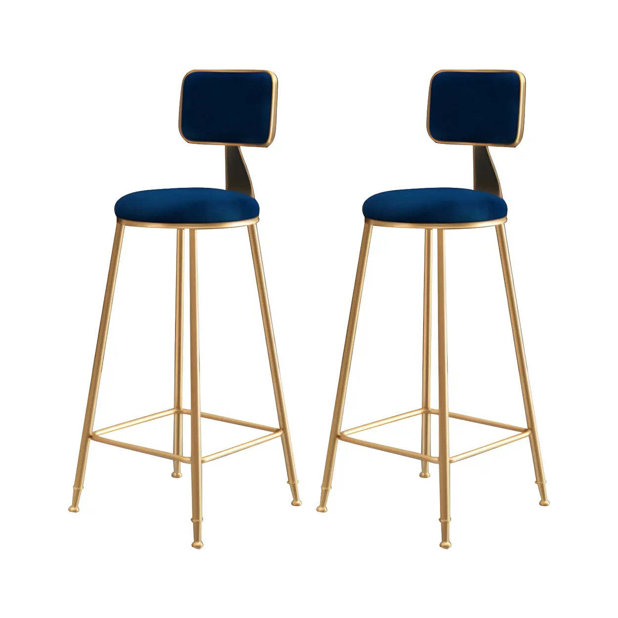 Gray Gold Iron Velvet Tall Bar Stool