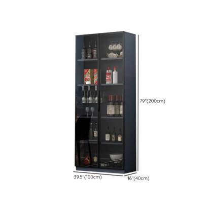 Gray Rectangular Slab Enclosed Wine Cabinet — Wine Grid Not Included