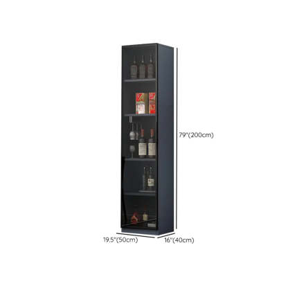 Gray Rectangular Slab Enclosed Wine Cabinet
