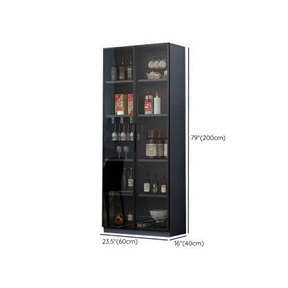 Gray Rectangular Slab Enclosed Wine Cabinet