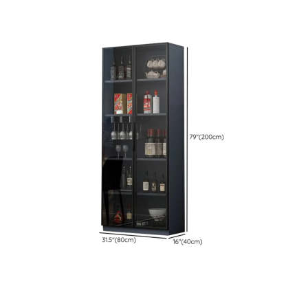 Gray Rectangular Slab Enclosed Wine Cabinet