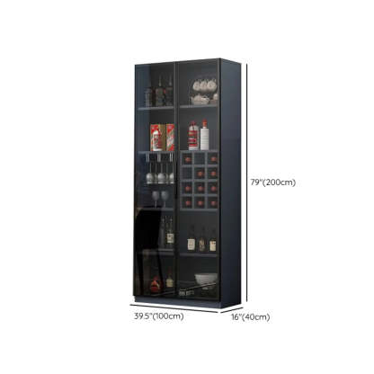 Gray Rectangular Slab Enclosed Wine Cabinet — Wine Grid Not Included