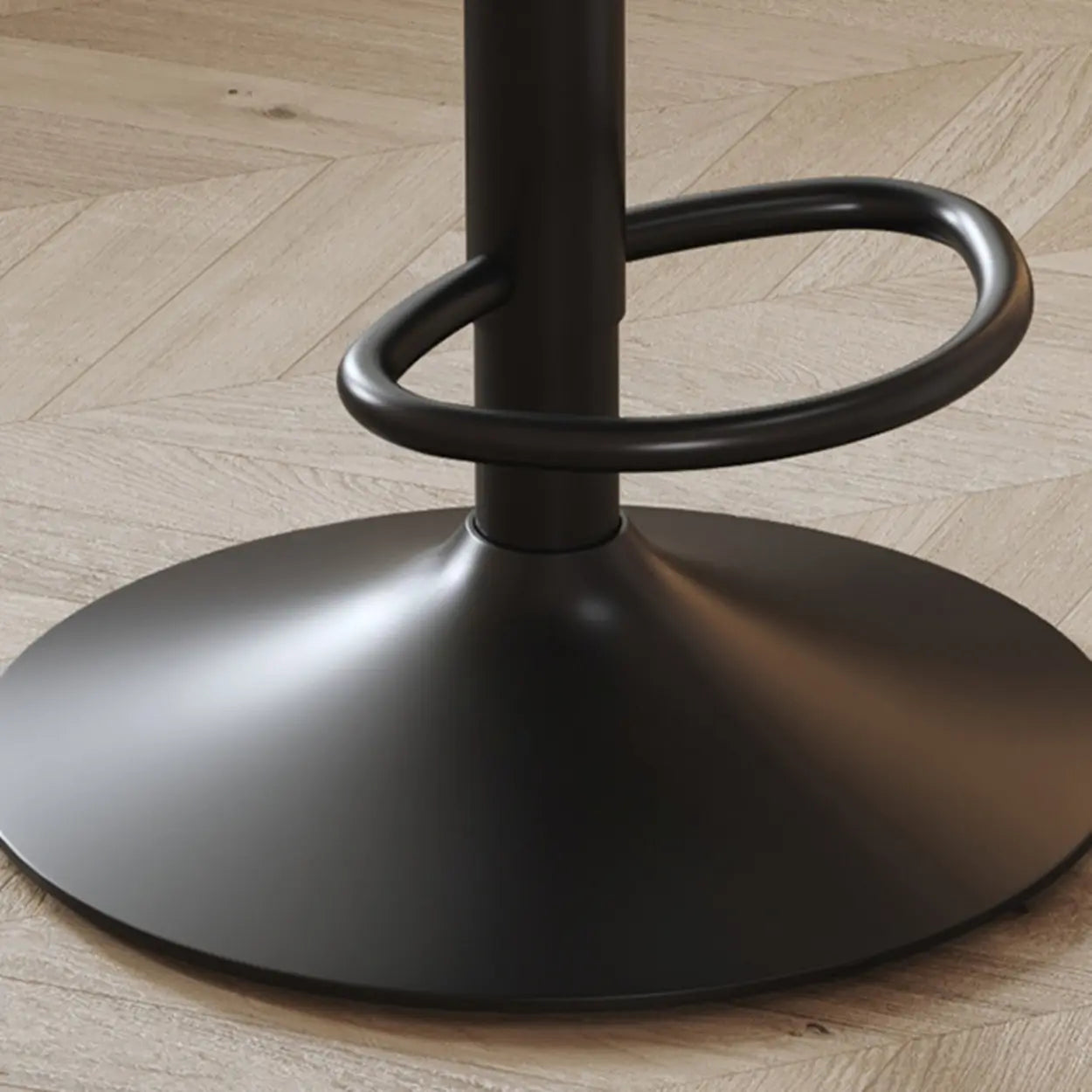 Round Leather Adjustable Swivel Bar Stool