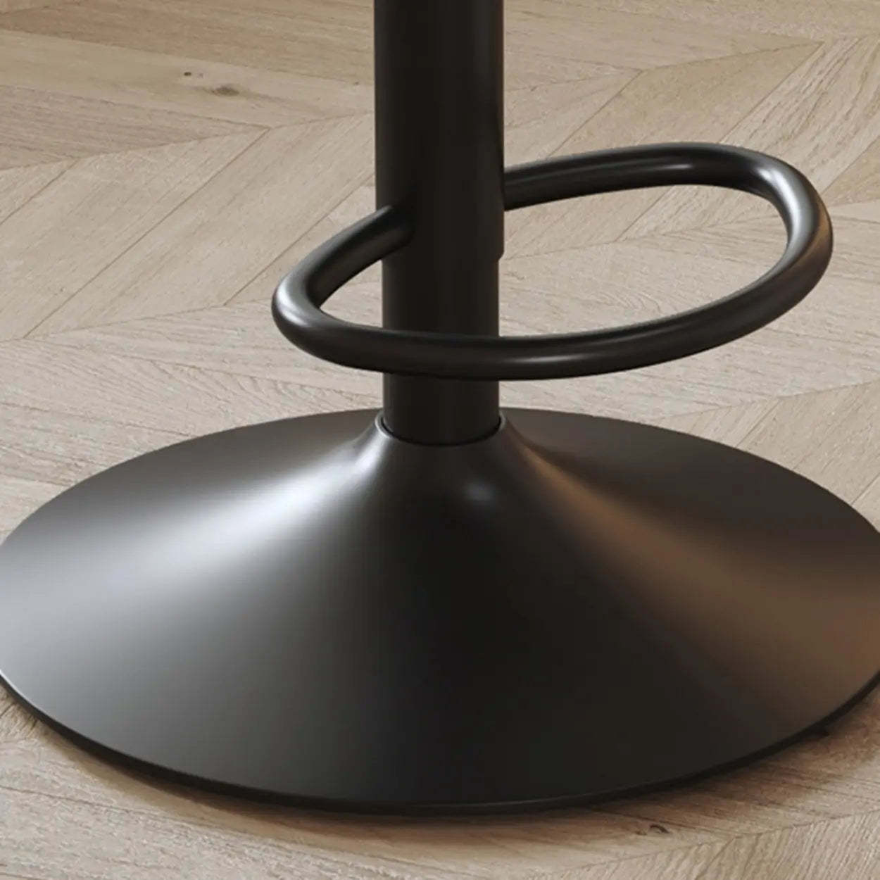 Round Leather Adjustable Swivel Bar Stool