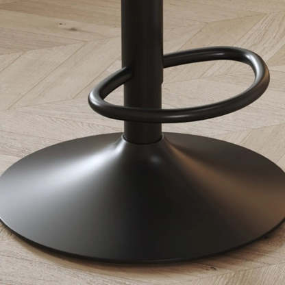 Round Leather Adjustable Swivel Bar Stool